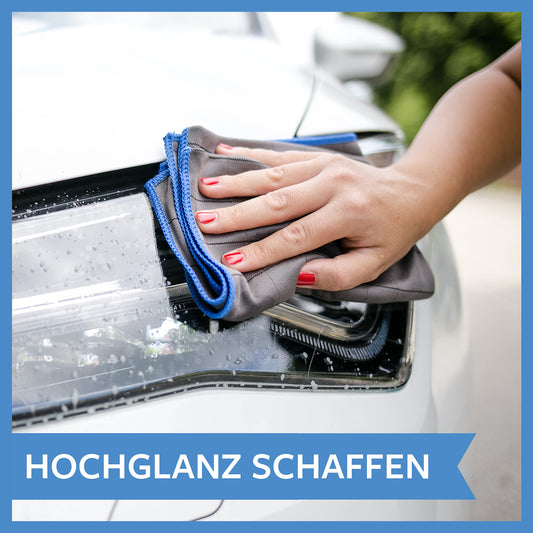 Carbigo® Box 10x Mikrofaser Glastücher – Microfasertuch Glas für streifenfreie Reinigung von Scheiben, Fenster, Gläser – Kristallklare Autoscheiben – Perfekte Microfaser Glastücher 25x25cm (400 GSM)