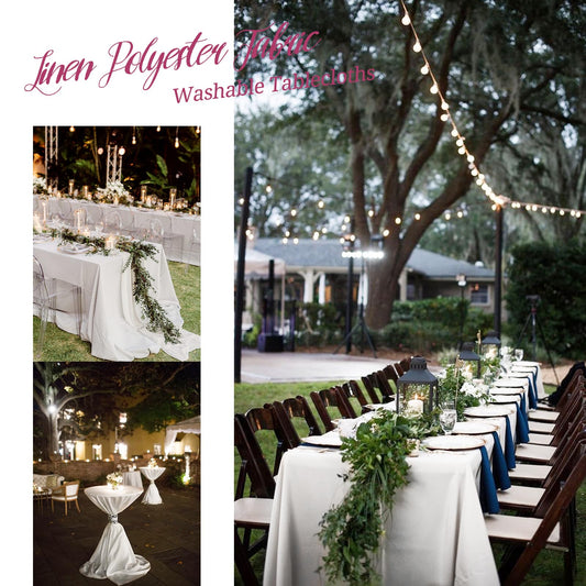 12-Pack Rechteck Tischdecke,153x260cm Weiße Tischdecke Polyester Tischdecke für 1,8m Rechteck Tische,Fleck und Falten beständige waschbare Stoff Tischdecke für Hochzeit,Restaurant