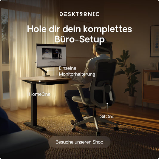 Desktronic Höhenverstellbarer Schreibtisch 160x80 cm - Stabiler Schreibtisch Höhenverstellbar Elektrisch - Standing Desk mit Touchscreen und Integrierten Ladesteckern