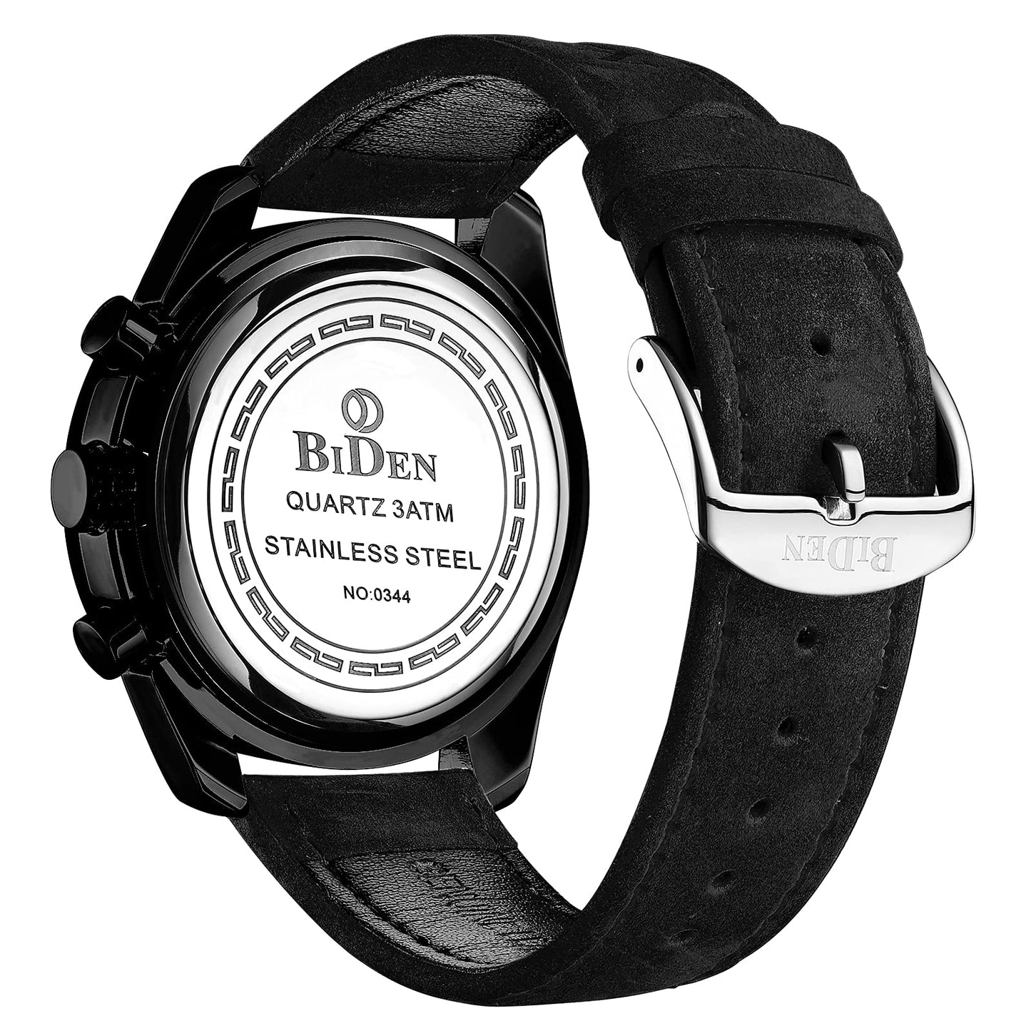 HANPOSH Herren Uhr Chronograph Uhren Herren Chronograph Edelstahl Wasserdicht Analog Quarz Armbanduhr Herren mit Datum Leuchtende Business Casual Uhren fur Männer (A06- Alle Schwarz)