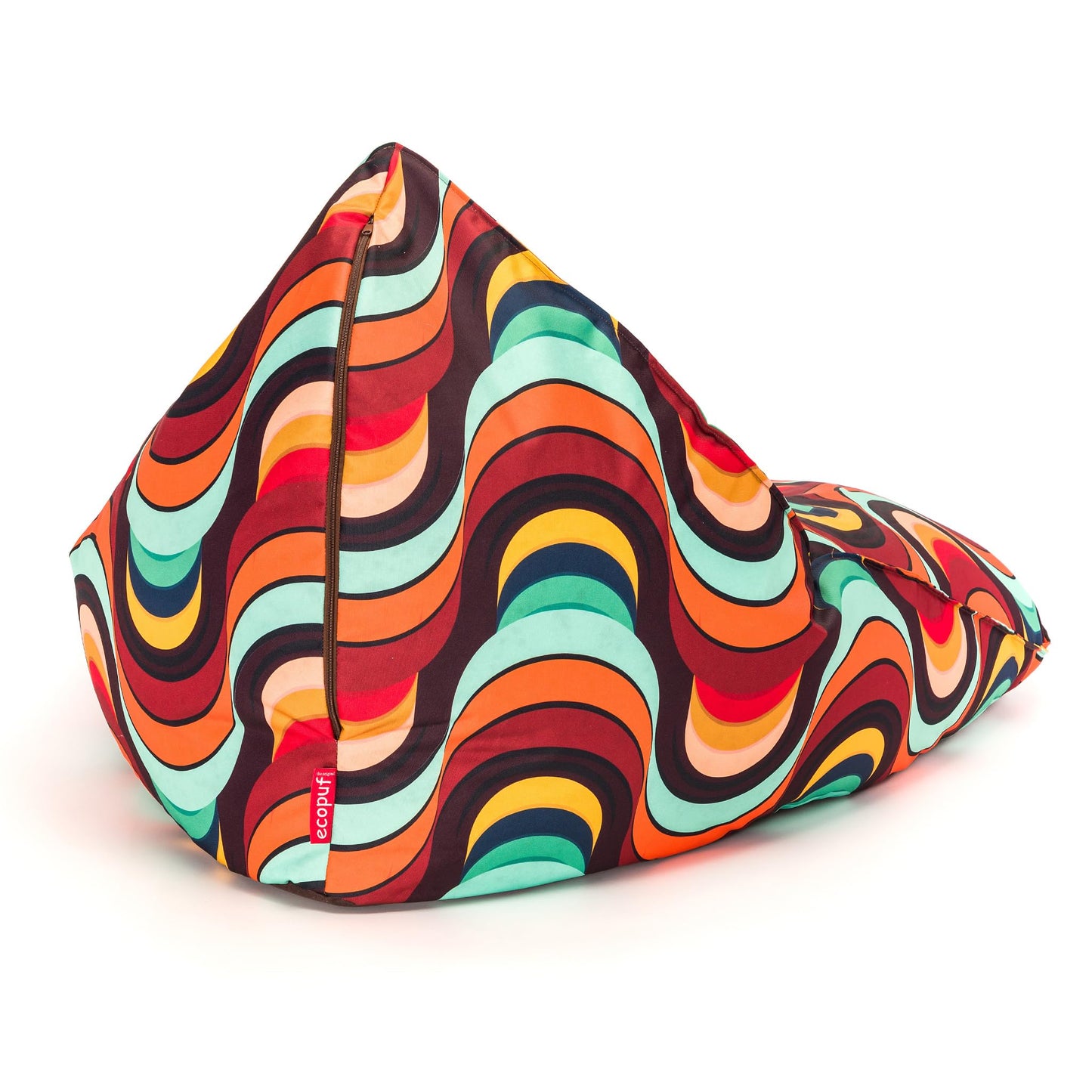 Ecopuf Luna | Pouf Bodenkissen Fantasia Design | Sitzsack XL Bodenkissen wasserdicht | Sitzsack für den Außenbereich, Füllung aus Polystyrolperlen EPS Dim 120 x 115 cm