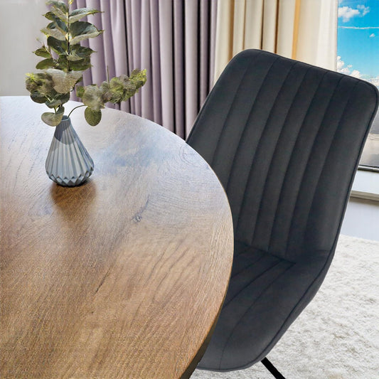 Twinice Esszimmerstühle 4er Set Schwarz – Drehbare Polsterstühle mit Metallbeinen