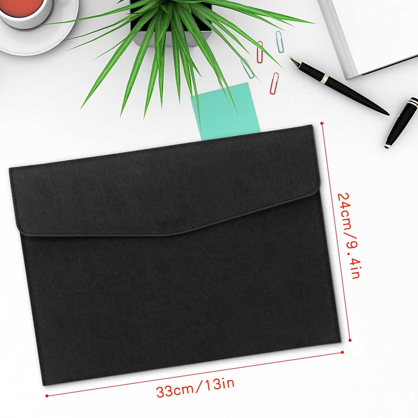 Skycase Dokumententasche A4,Dokumenten-Taschen PU Leder,Geschäfts Datei-Bag Dokumentenmappe Aktentasche Datei Taschen,Datei Organizer Aktenordner Aktentasche für A4 Dokumente Büro Schulreise,Schwarz