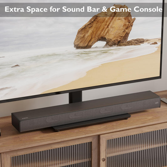 BONTEC TV Standfuß TV Ständer Universal Höhenverstellbar für 26-55 Zoll LCD LED OLED Plasma Flach & Curved Fernseher oder Monitore bis zu 40KG, Max.VESA 400x400 mm