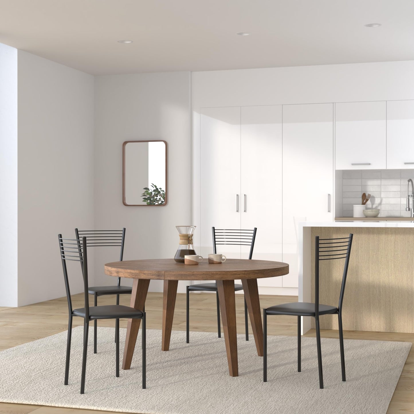 Tommychairs Elegance Stühle 4er Set Schwarz – Moderne Polsterstühle aus Italien