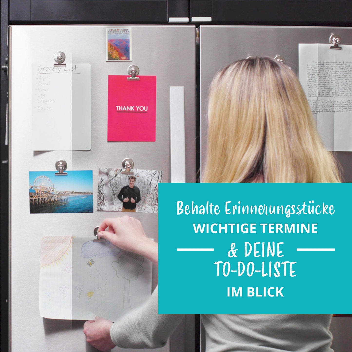 Papercode Magnete für Magnettafel, Kühlschrank, Whiteboard – 12 Starke Mini-Magnete: Schule, Haushalt, Büro – aus Edelstahl – Inkl. Notizblock