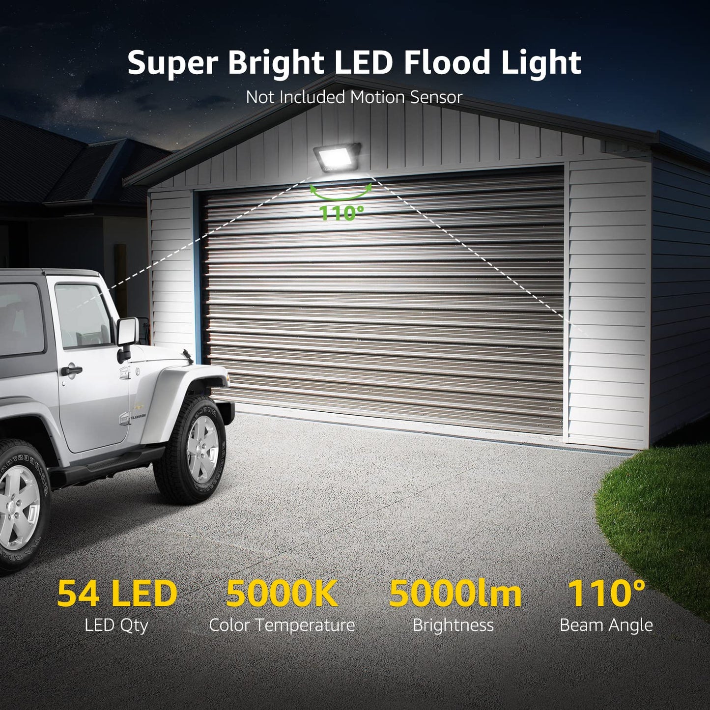 Lepro LED Strahler 50W, Außen, Superhell 4250LM Scheiwerfer, IP65 Wasserfest Fluter 5000K Kaltweiß Aussenstrahler, für Hinterhof, Auffahrt, Türen, Garage, Flur, Garten