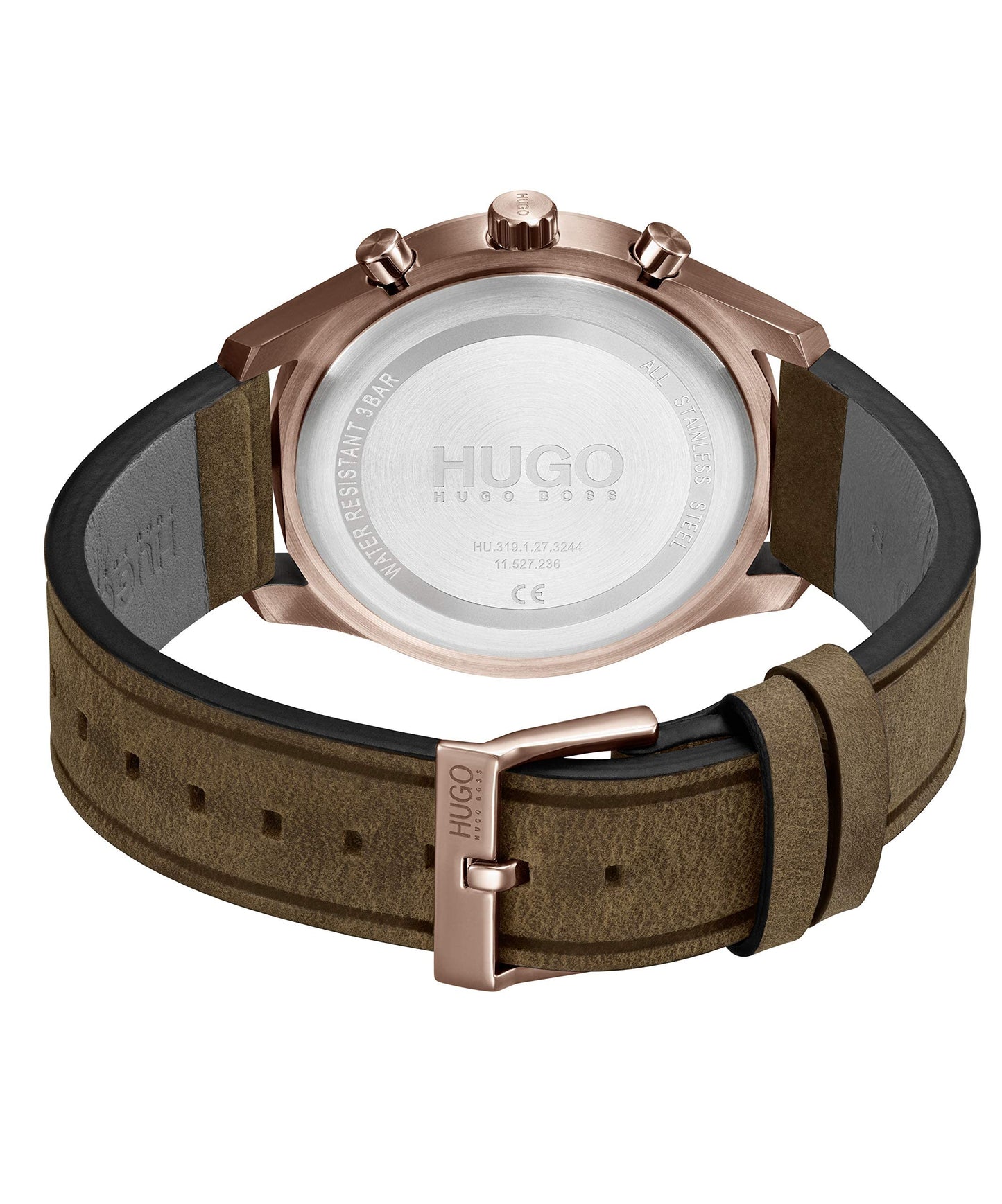 HUGO Multi Zifferblatt Quarz Uhr für Herren mit Braunes Lederarmband - 1530162