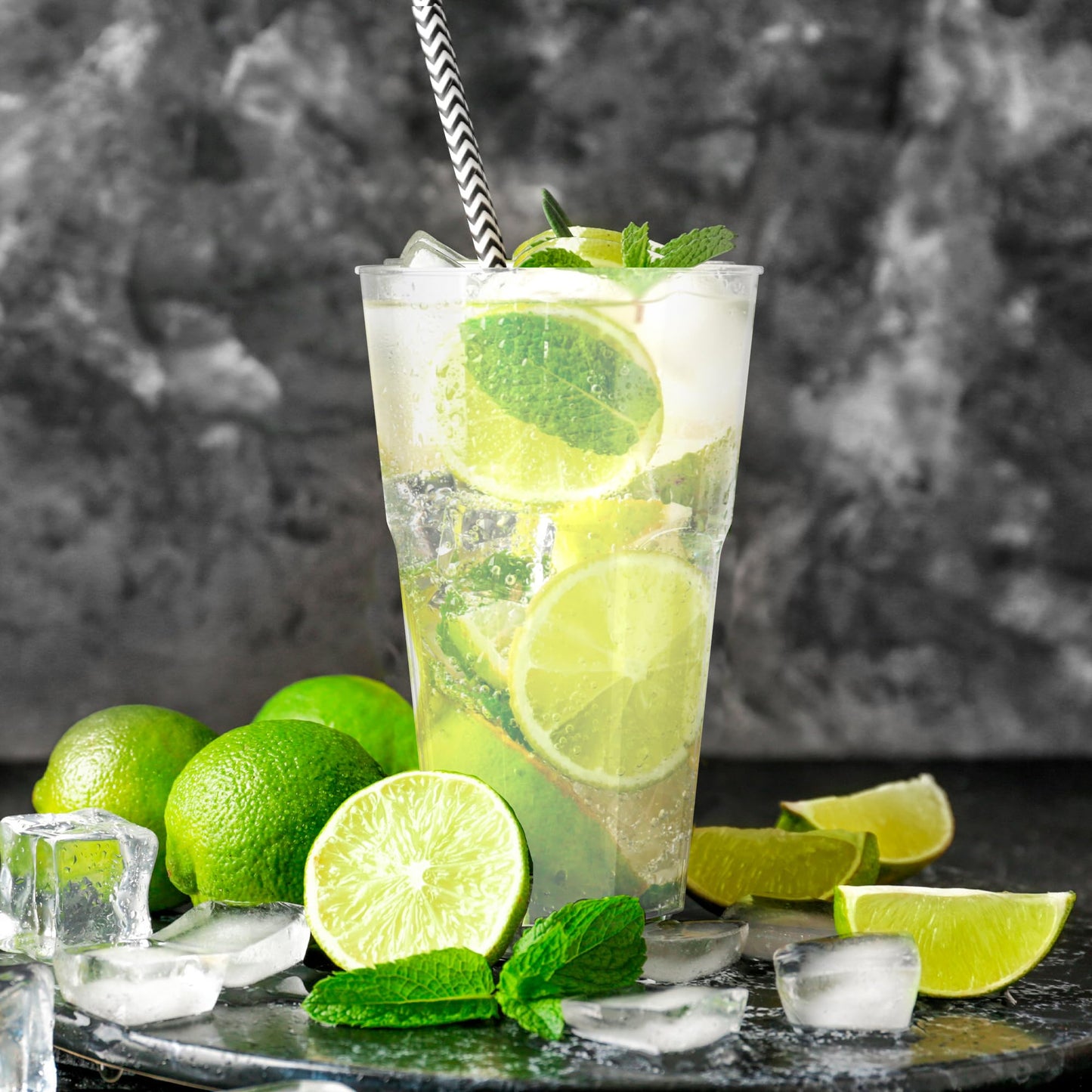 AOLUXLM 50 Stück Becher Set Mehrweg Becher, Wiederverwendbare Partybecher 400 ML Trinkbecher für Getränkepartys, Geburtstag, Hochzeit