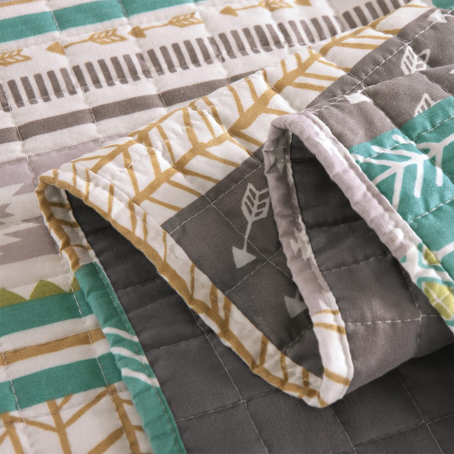 WOLTU Tagesdecke 170x210 cm Bettüberwurf Steppdecke Patchwork Wendedesign Bettdecke Stepp Decke Doppelbett unterfüttert und gesteppt