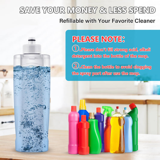 Wischer mit Sprühfunktion, MEXERRIS Sprühwischer Bodenwischer mit Wassertank 360 Grad Rotierender Wischmopp Spray Mop Wischer Boden mit 3 Waschbaren Mikrofaser Pads für alle Böden