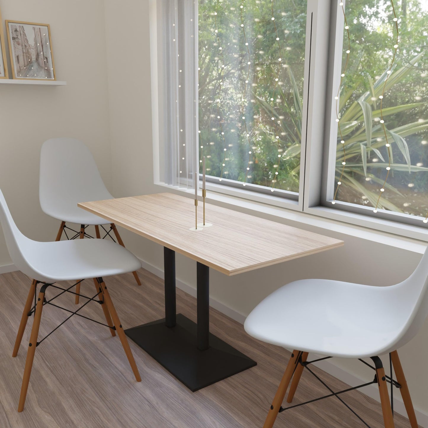 Edelstahlmarkenshop Tischgestell SCHWARZ Modell „München“ in Single und in der Doppelt Variante zur Auswahl (Doppelt)