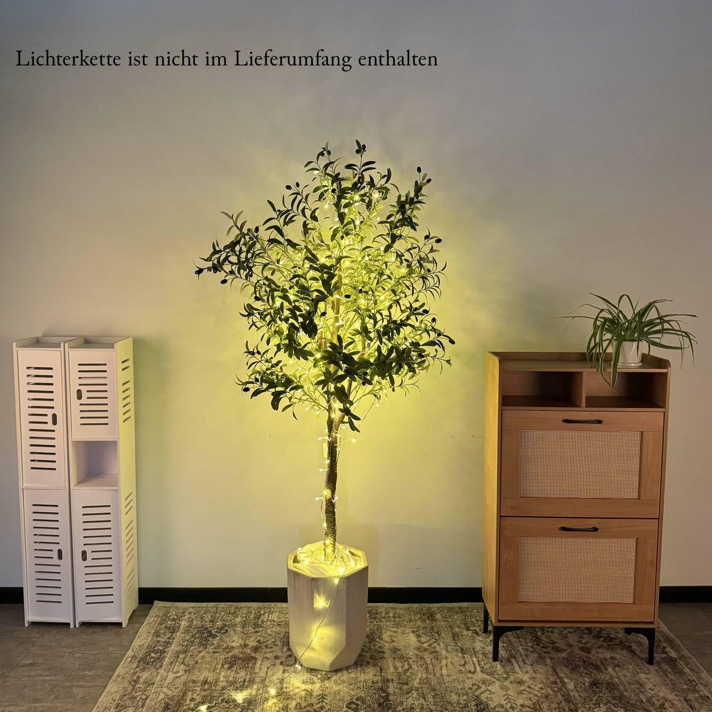 YOLEO Olivenbaum Künstlich 150cm kunstpflanze Künstliche Pflanzen groß Künstlicher Olivenbaum Kunstbaum wie echt für Wohnzimmer Schlafzimmer Büro Deco