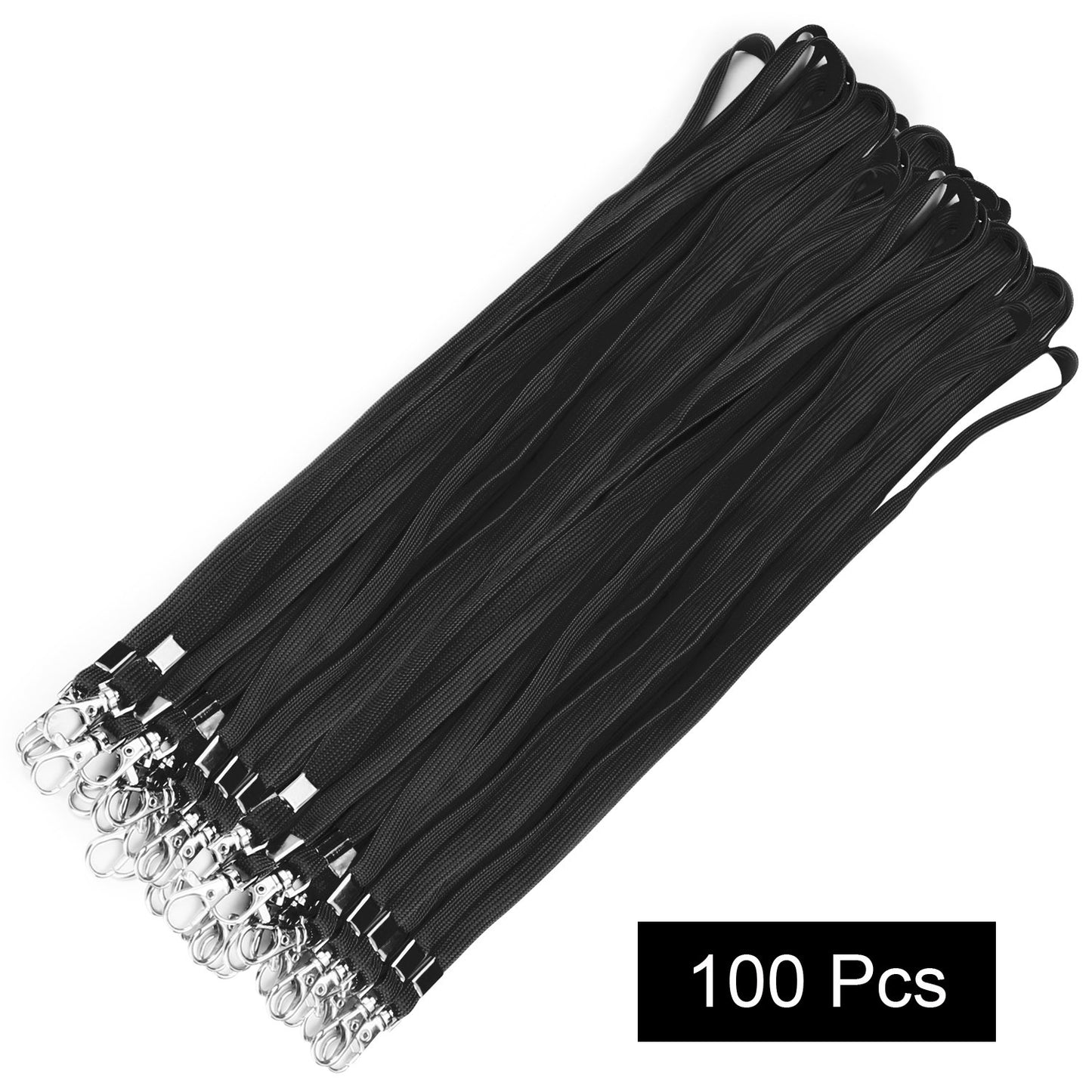 Fushing 100pcs 45cm Nackenband Schlüsselband mit Swivel Schließe für ID-Karten, Abzeichen, Schlüssel, Mitarbeiter, Besucher, usw