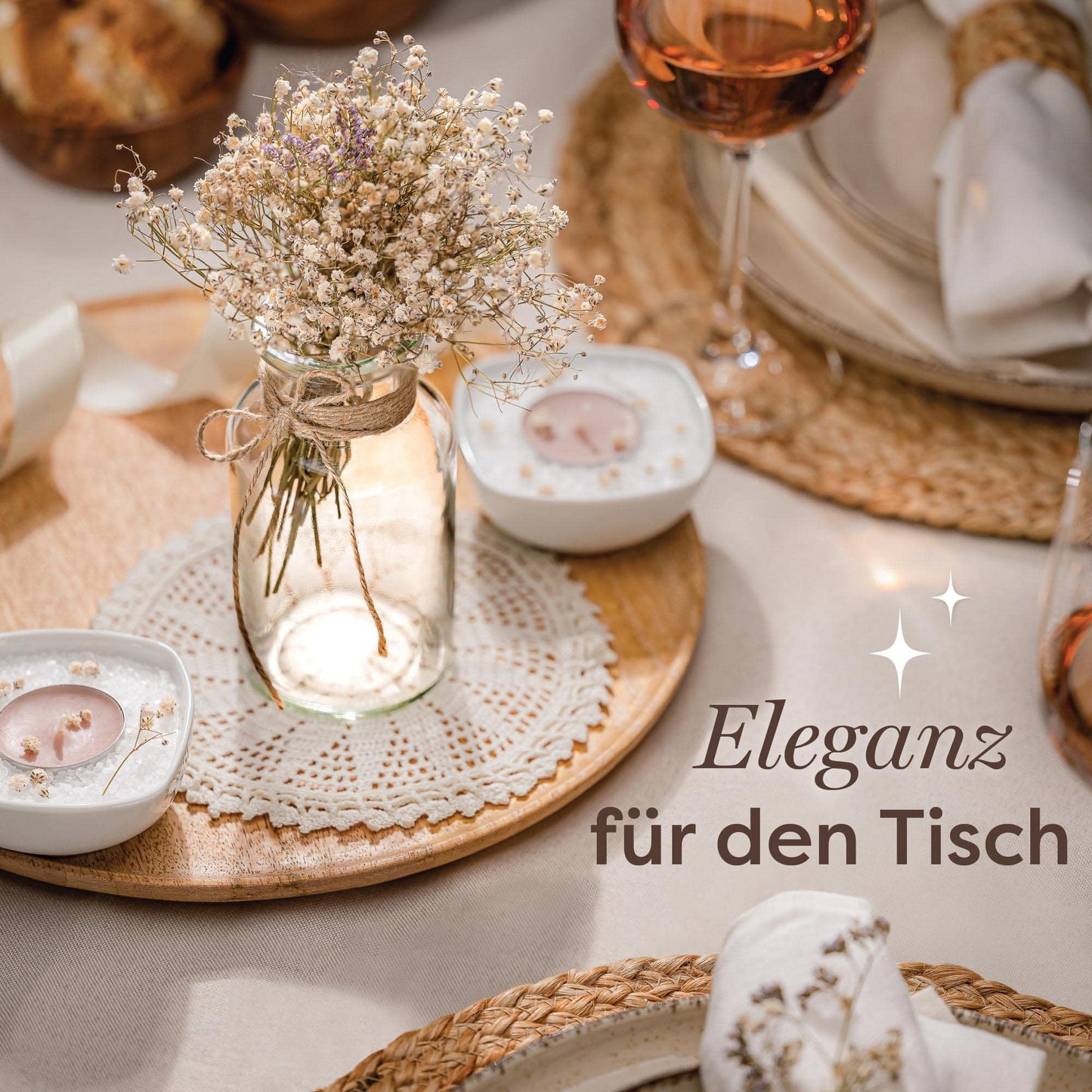 12 Kleine Glasvasen - 12,5 cm hoch - Inklusive Juteschnur - Vintage Design - Traumhafte Deko für Hochzeit - Spülmaschinenfest