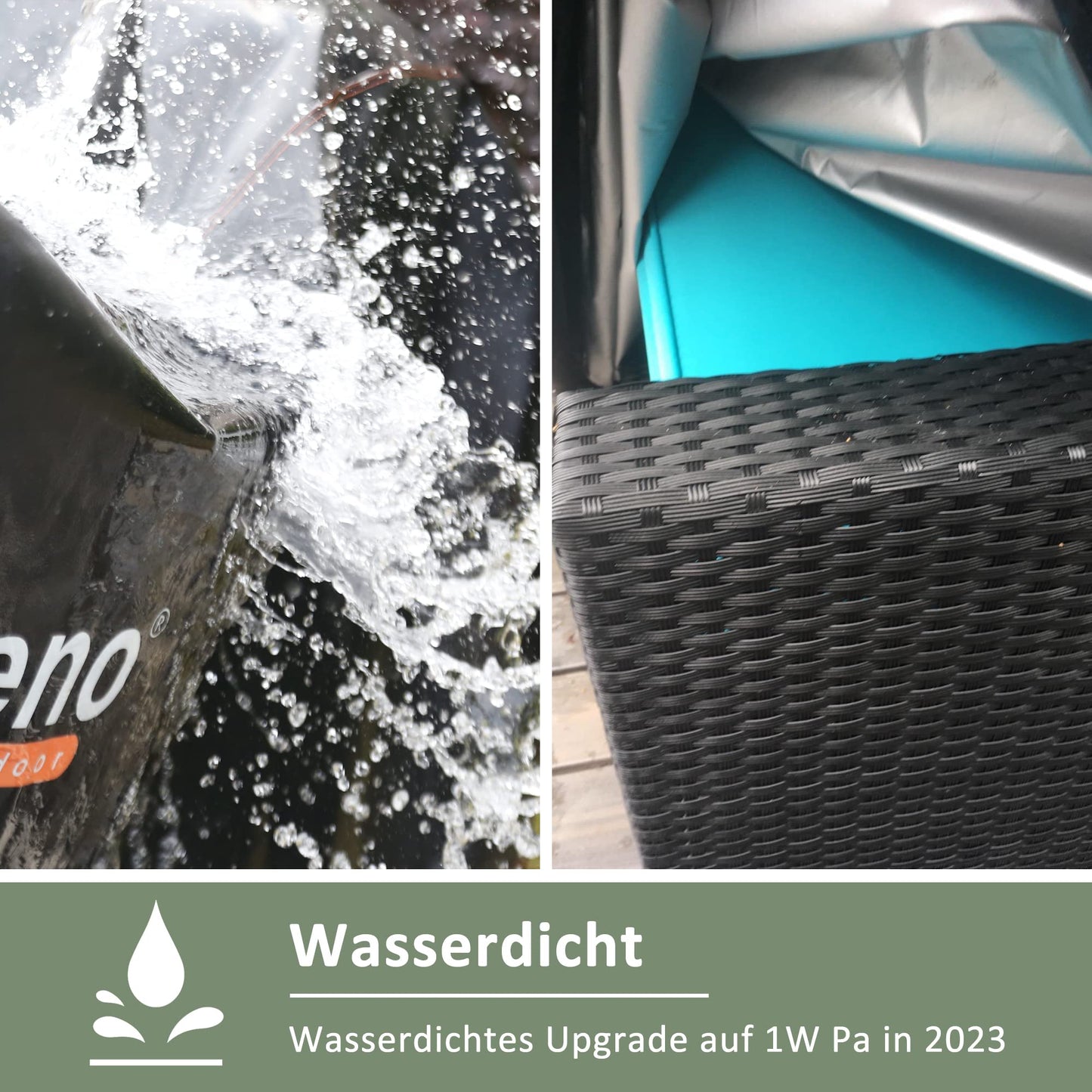 Enzeno Loungemöbel Abdeckung 200x200cm, Wasserdicht Abdeckplane Gartenmöbel, Lounge für L-Form, Gartenlounge Abdeckhauben für Tische und Stühle, Winterfest Möbelsets