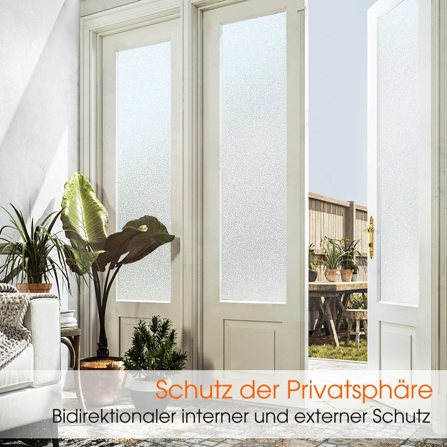 Lifetree Fensterfolie Blickdicht: Milchglasfolie Selbstklebend Fenster Sichtschutzfolie Blickdicht Anti-UV Statische Privatsphäre Haftend Glasfolie ohne Kleber Matt für Zuhause Büro 44.5 x 200cm
