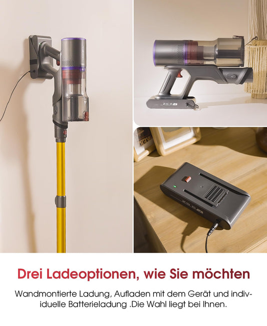 UNINELL HOME Akku Staubsauger Kabellos 550W 65Min Laufzeit mit LED Touchdisplay, Anti Tangle Bürste und 7 Stufigem Filtersystem für Hartböden Teppiche Tierhaare