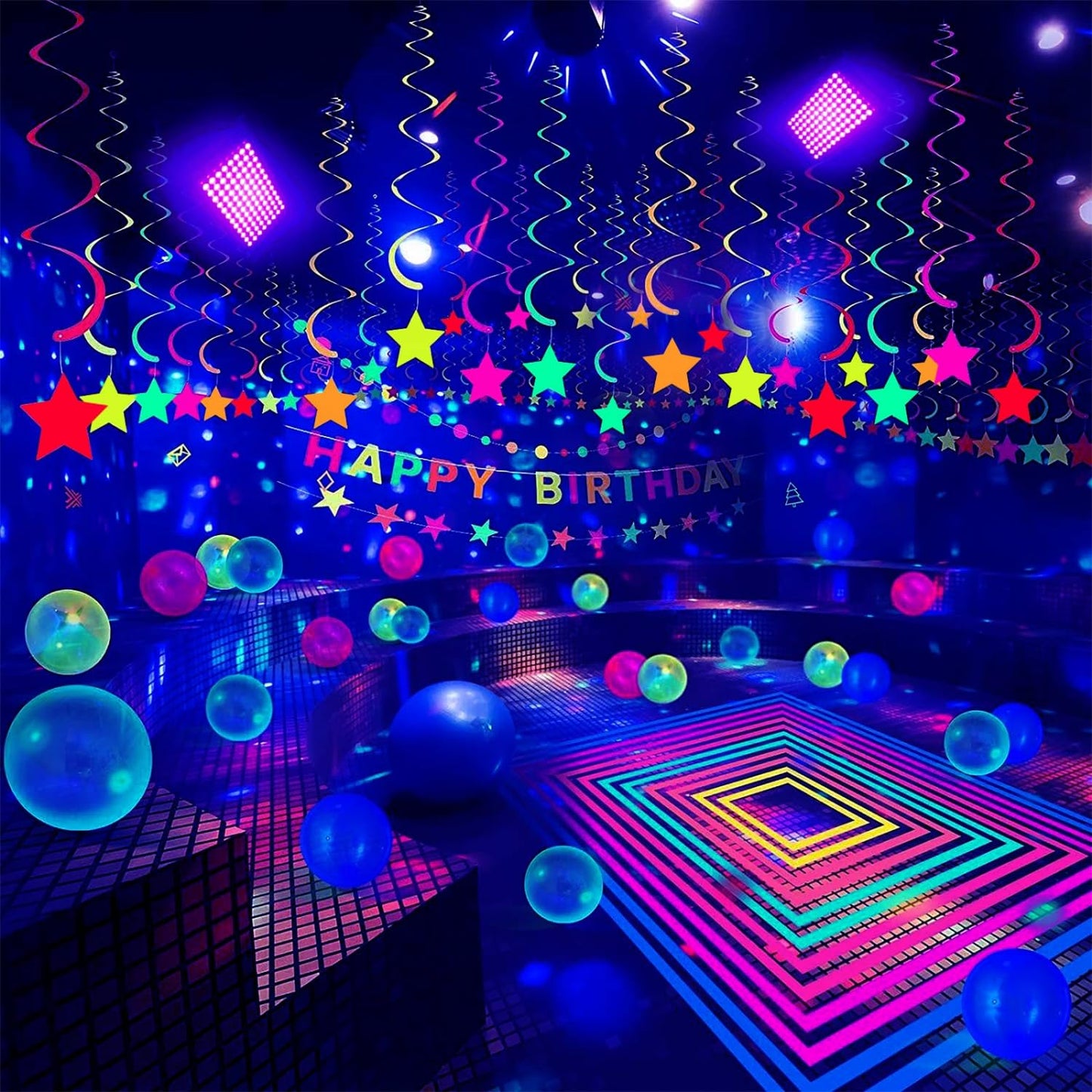 Glostars 100W LED UV Schwarzlicht Strahler, Schwarzlichtlampe, IP66 Wasserdicht, 395-400nm UV Partylicht mit Schalter für Bar, Partyzubehör, Schwarzlicht Deko, Bühnenbeleuchtung (1 Packung