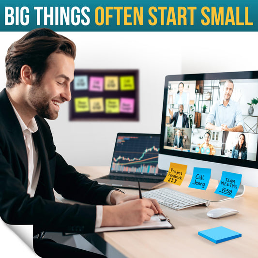 Empire 4050 Pastell-Haftnotizen verbessern die Organisation mit abnehmbaren Haftnotizen, Set mit 54 Klebeblöcken (je 75 Blatt), 6 lebendige Farben, perfekt für Büro, Zuhause und Schule,