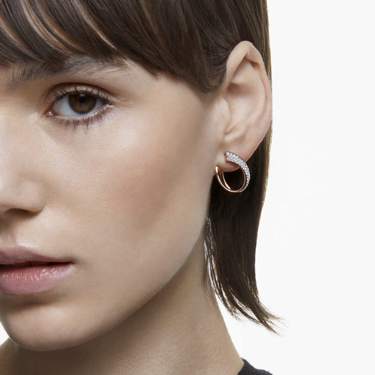 Swarovski Exist Kreolen, Rosé Vergoldete Ohrringe mit Rosafarbenen Swarovski Kristallen