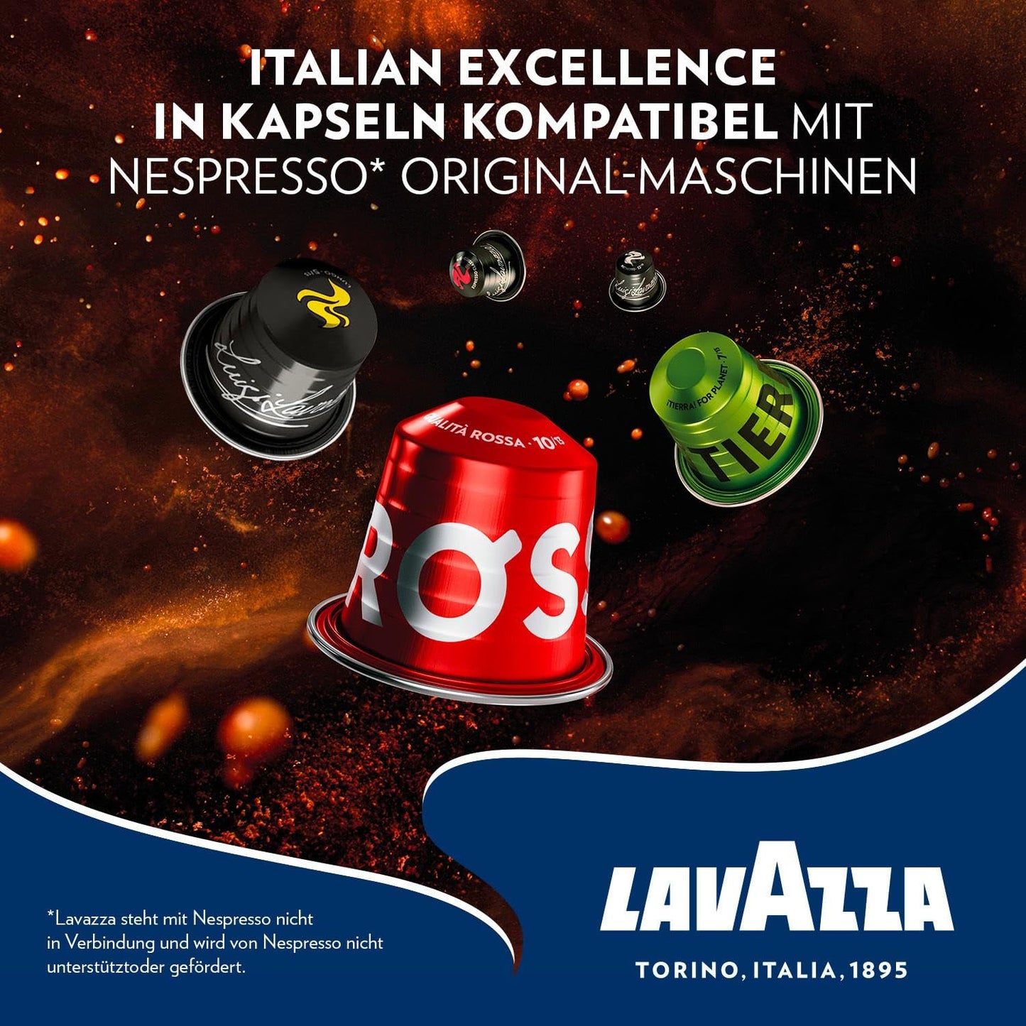 Lavazza Crema e Gusto, Arabica und Robusta, zart geröstet, Aluminiumkapseln, Nespresso-kompatibel, CO2-neutral, 1 Packung mit 10 Kapseln