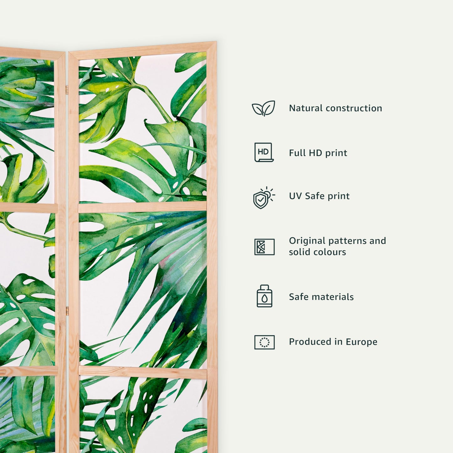 murando - Paravent Innen Raumteiler Holz Japan 225x172 cm 5-teilig Japanische Trennwand Raumtrenner Room Divider Mobiler Sichtschutz Spanische Wand Raum Abtrennung p-A-0009-z-c