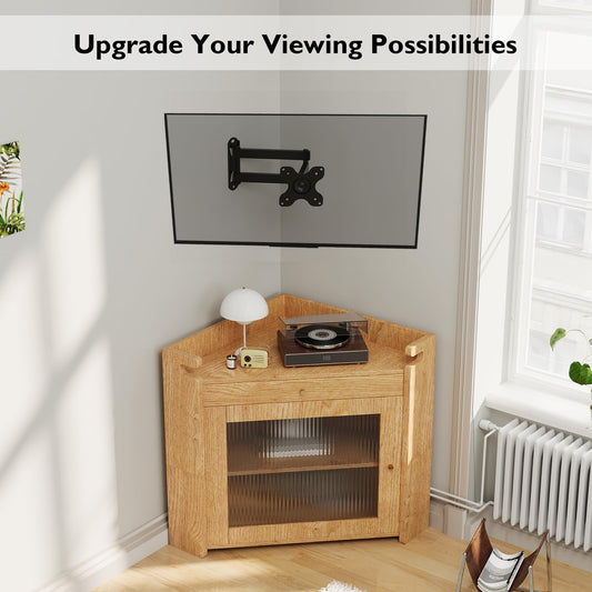 BONTEC PC Monitor Wandhalterung TV Wandhalterung Schwenkbar/Neigbar für 13-30 Zoll Plasma Curved Monitor & TV, VESA 75x75/100x100mm, bis 15kg, inkl. Wasserwaage