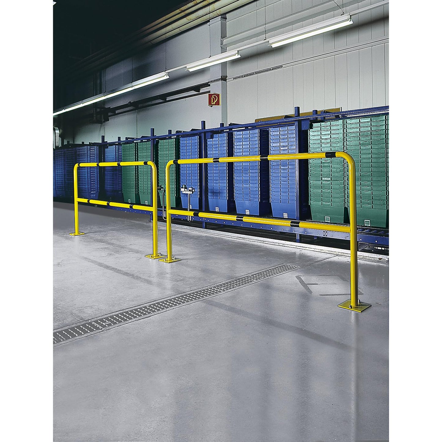 kaiserkraft | Schutzbügel | Stahlblech | Ø 42 mm | zum Aufdübeln in Gefahrenzonen | Breite 1000 mm | gelb/schwarz