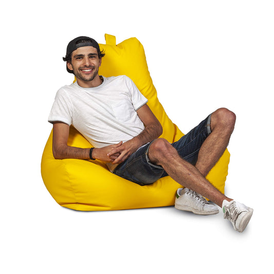 Ecopuf - Keiko Patchwork Pouf Sessel Outdoor - Sitzsack Styroporkugeln - Wasserfester Stoffsack - Entspannungssessel - Wohnungseinrichtung - Sessel Größe M - 100x80x85cm, Apfelgrün E16