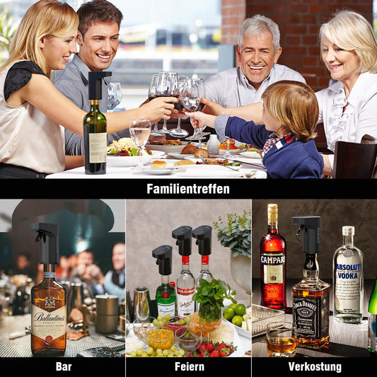 Redsack Elektrischer Wein-Dekanter, Luftsprudler, Spender, Ausgießer, Whisky-Likör-Pumpe, lustig, einzigartig, Geburtstagsgeschenk, Männer, Frauen, Mutter, Vater, Chef, Bruder, Ehemann (Schwarz)