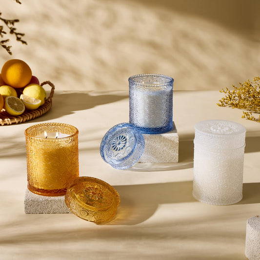 Airkeep Duftkerze im Glas Violet Amber, 450g groß Kerze, Weihnachten Duftkerze, Kerzengeschenke für Frauen & Männer