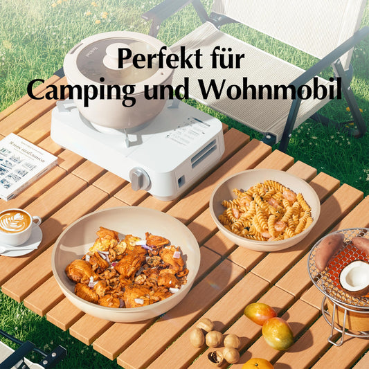 Redchef Topfsets Pfannenset 16-Teilig Antihaft-Keramik-Kochgeschirr-Set mit Abnehmbaren Griffen, Pfanne 20/26cm, Tiefe Bratpfanne 26cm, Topf 18/20cm, Stapelbar Topfset Für alle Herdarten, Ofenfest