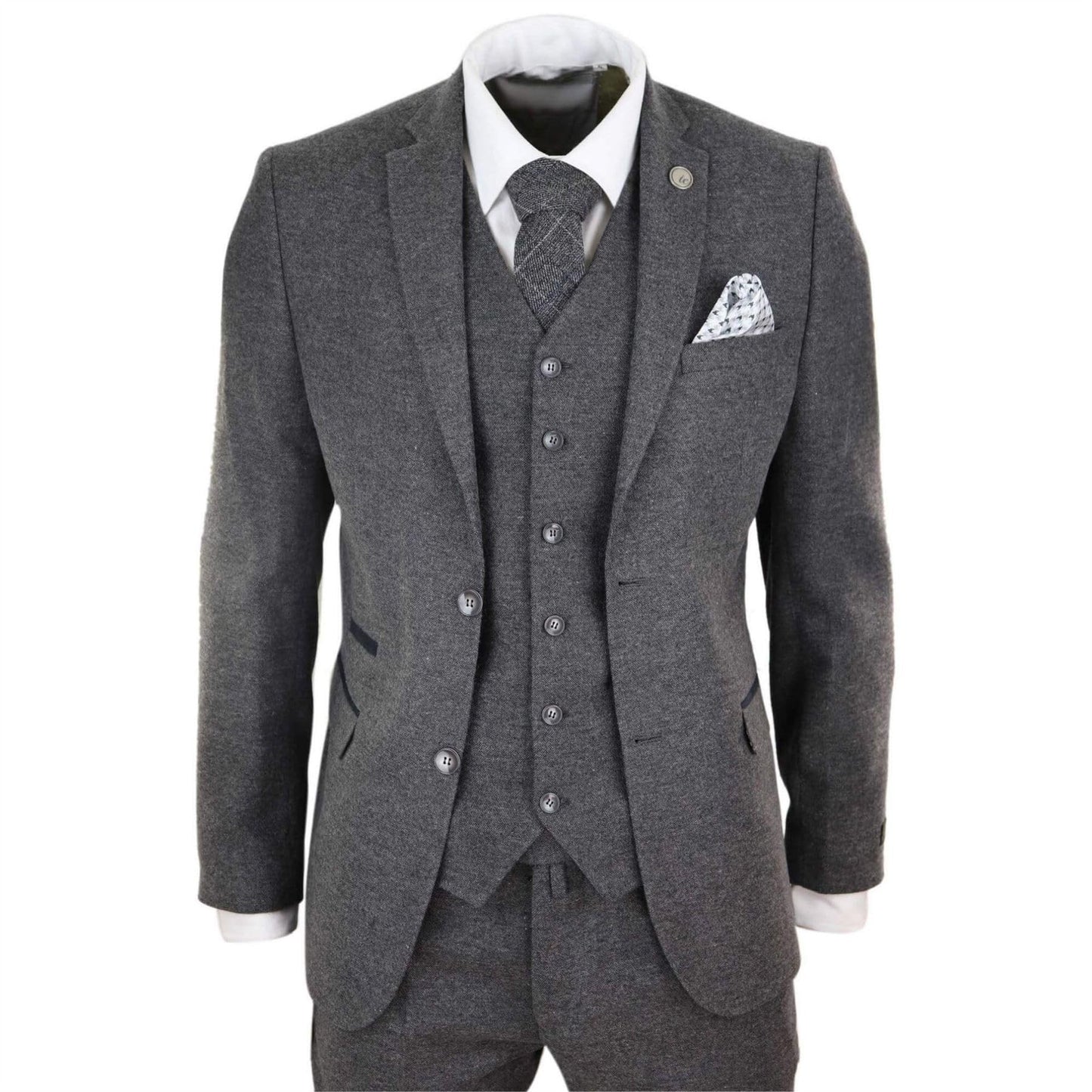 TruClothing.com Herrenanzug 3 Teilig Wollenanteil Tweed Design 1920 Vintage Klassisch