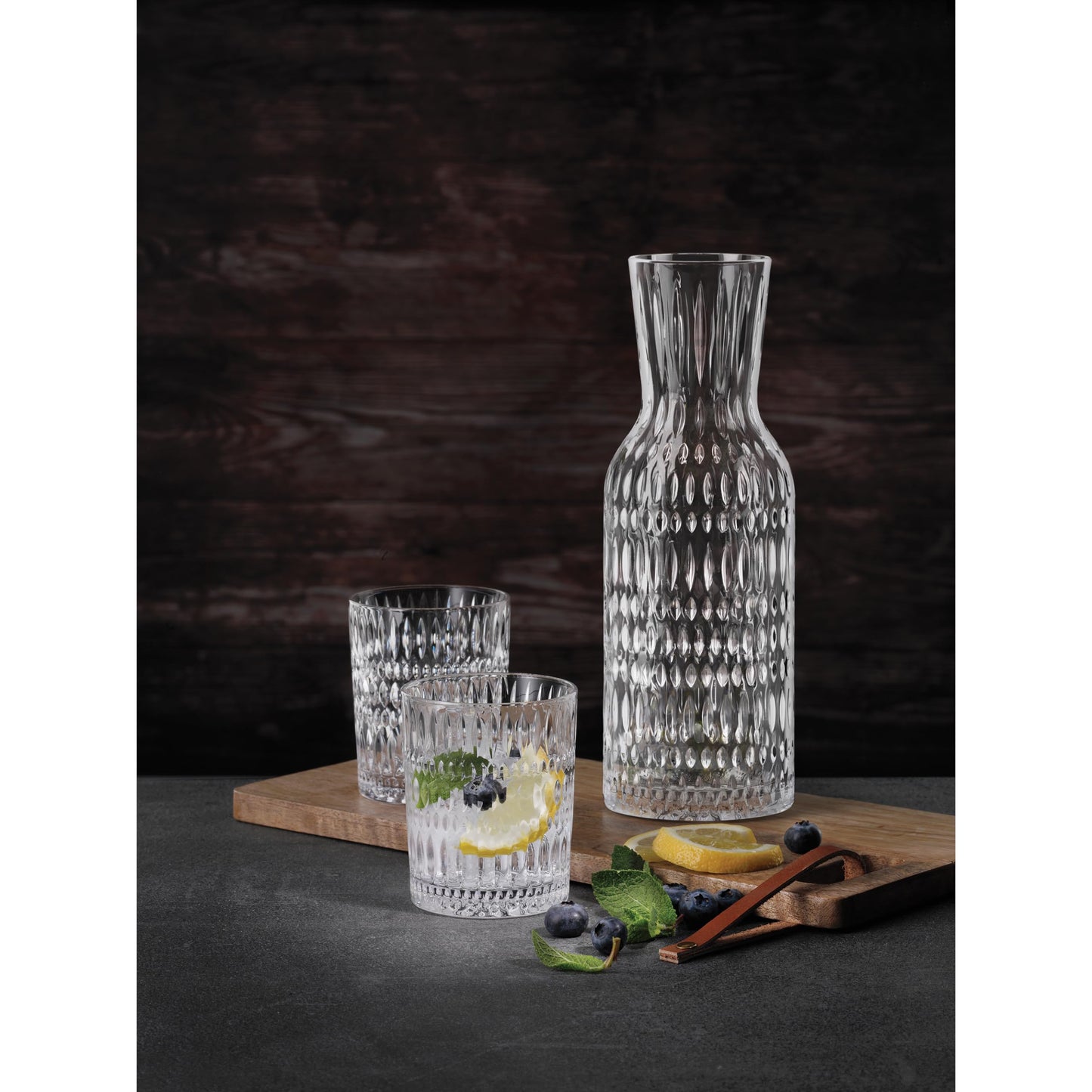 Nachtmann Karaffe 1 Liter, Ethno, 105396, Wasserkaraffe aus Kristallglas, Glaskaraffe spülmaschinenfest