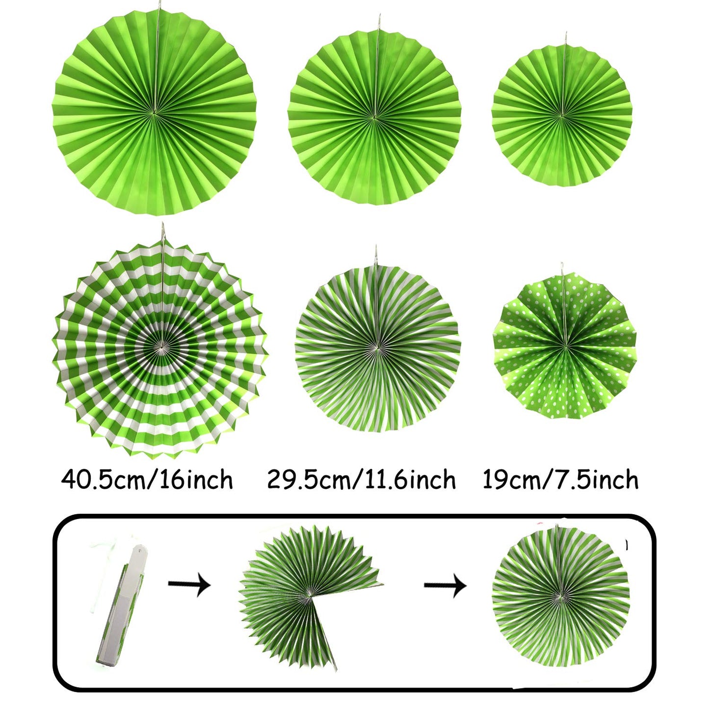 Zerodeco Party Dekoration Papier-Bommeln, Aufhängen Fächer, Dreieckige Wimpel und hängende Glitter Punkt Girlande Dekorpapier für Party Hochzeit Geburtstag Festival Weihnachten Event Karneval 21 Stück