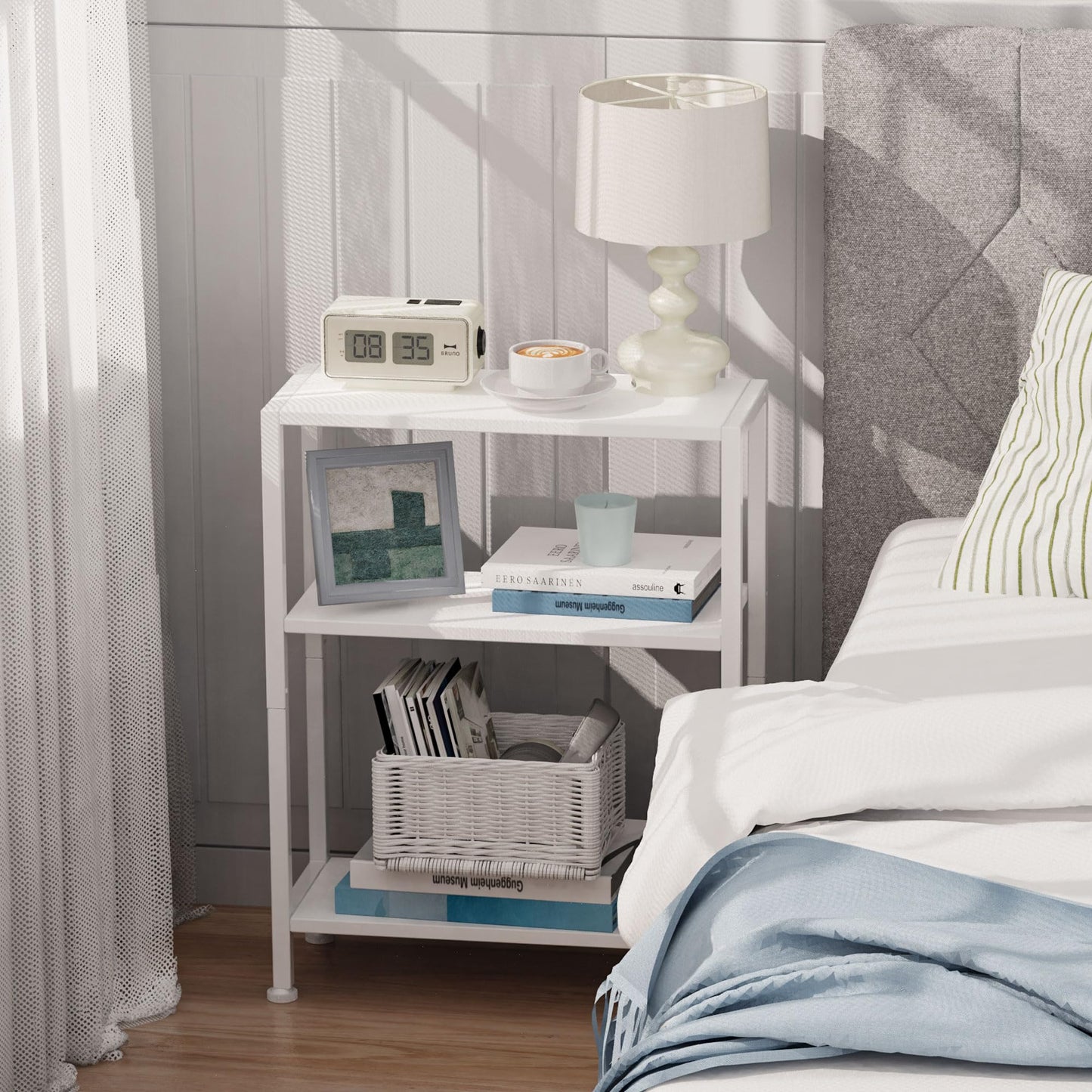 Vantimo Beistelltisch, Kleiner Beistelltisch, Sofa Beistelltisch für schmale Räume, Schlanker Beistelltisch, Nachttisch, für Wohnzimmer Schlafzimmer Büro