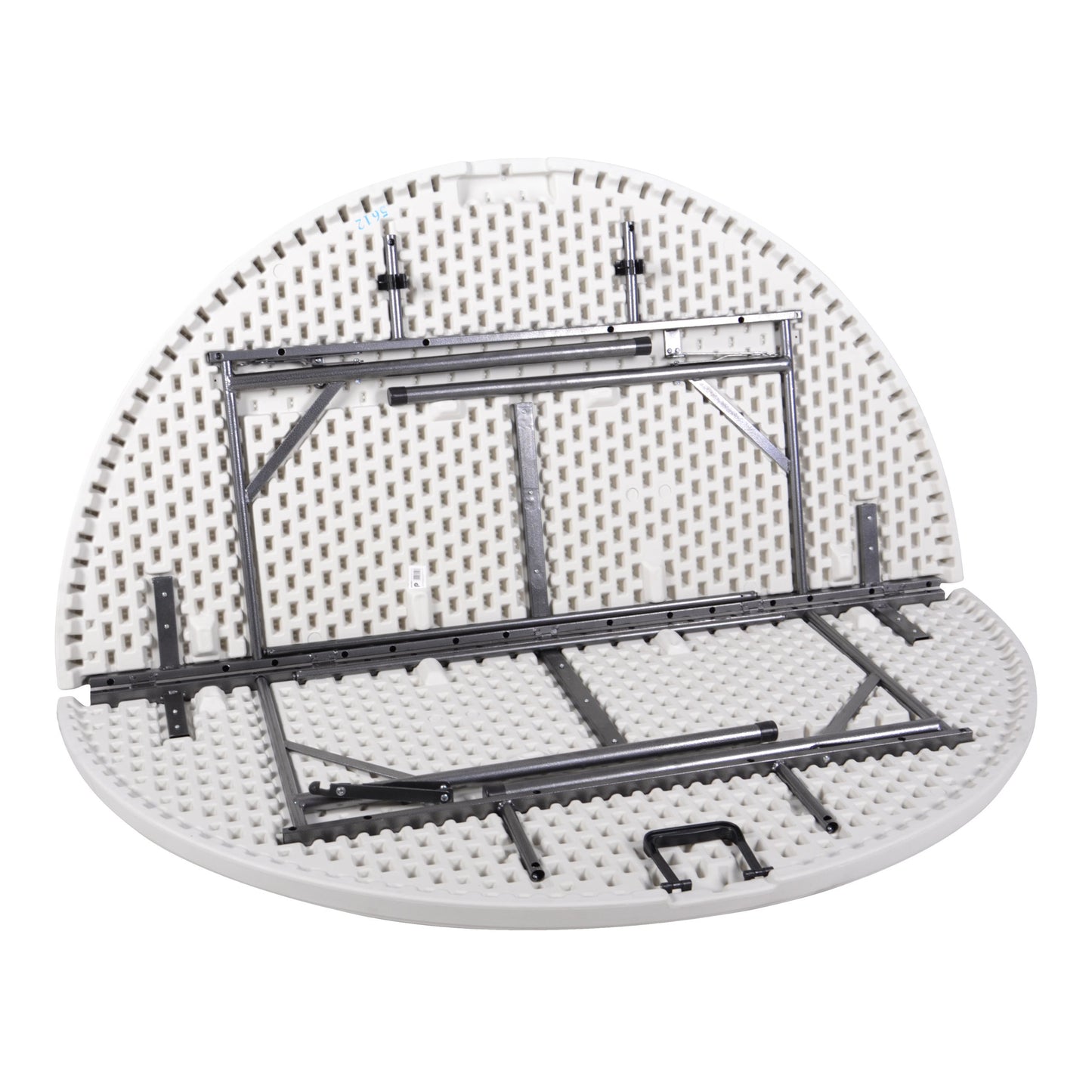 Nexos Trading Klapptisch rund 160 cm x 75 cm klappbar weiß Gartentisch Partytisch bis 8 Personen 20 kg pflegeleicht robust