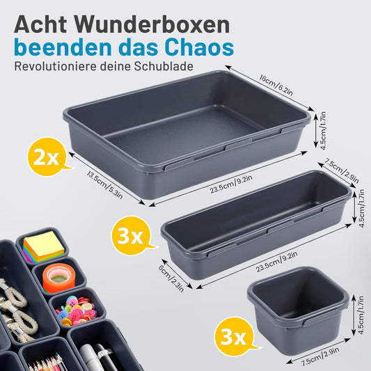 Optiwerk Schubladen Organizer, Pastellgrün, Organizer Schublade, Drawer Organizer, Make Up Organizer Schublade Schrank Organizer Bad, Badezimmer Organizer Box, Schminktisch Organizer, Ordnungsboxen