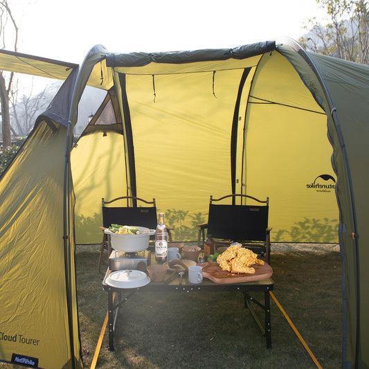 Naturehike Campingtisch Groß Klapptisch höhenverstellbar MDF Tisch mit Tragetasche für Outdoor Camping, Garten, Reisen, Multifunktionstisch 90 × 60 × 37 cm - Großer Holz