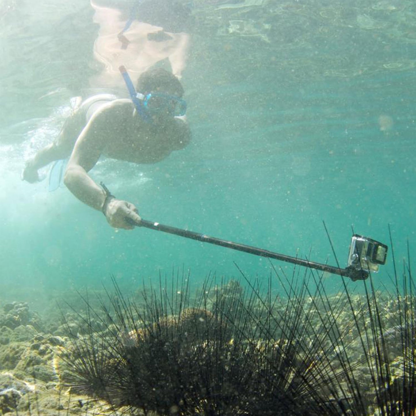 Vkesen Ausziehbares-Selfie-Stick für GoPro, 94CM Wasserdichter-Einbeinstativ-Pole für Action Cam, Teleskopstange für GoPro Hero 13/12/11/10/9/8/7/Max, DJI Osmo Action 5 Pro/4/3 Action-Kameras