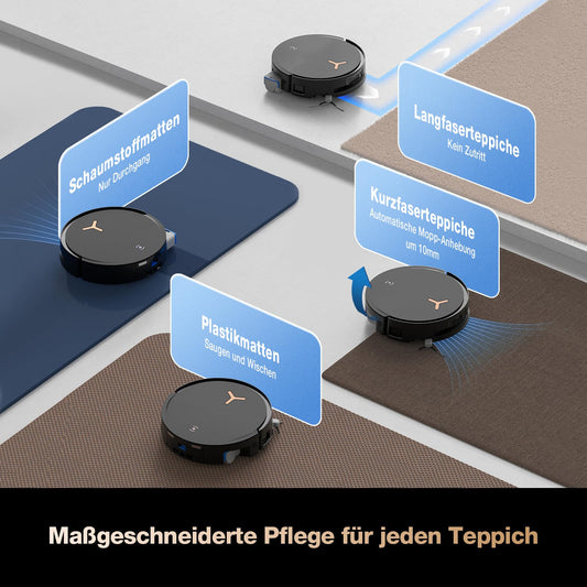 ECOVACS DEEBOT X8 PRO Omni Saugroboter mit Wischfunktion, 18.000 Pa, OZMO Roller Wischwalze mit kontinuierlicher Selbstreinigung, Moppreinigung mit Heißwasser 40–75 °C, autom. Reinigungsmittelzugabe