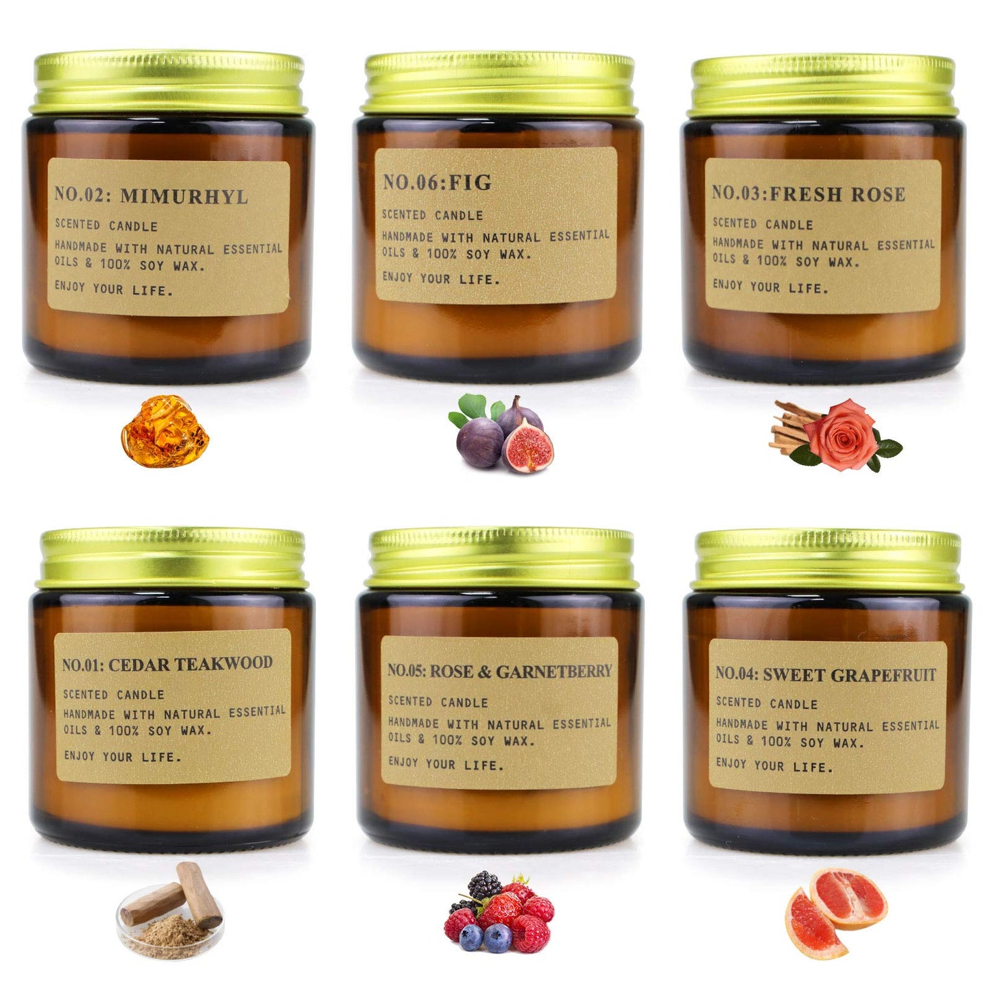 Duftkerzen Geschenkset für Frauen, 6 Pack Entspannung Aromatherapie Kerzen Natürliches Sojawachs, Stressabbau Duftkerze für Sie, Geburtstag, Valentinstag, Meditation, Bad, Yoga