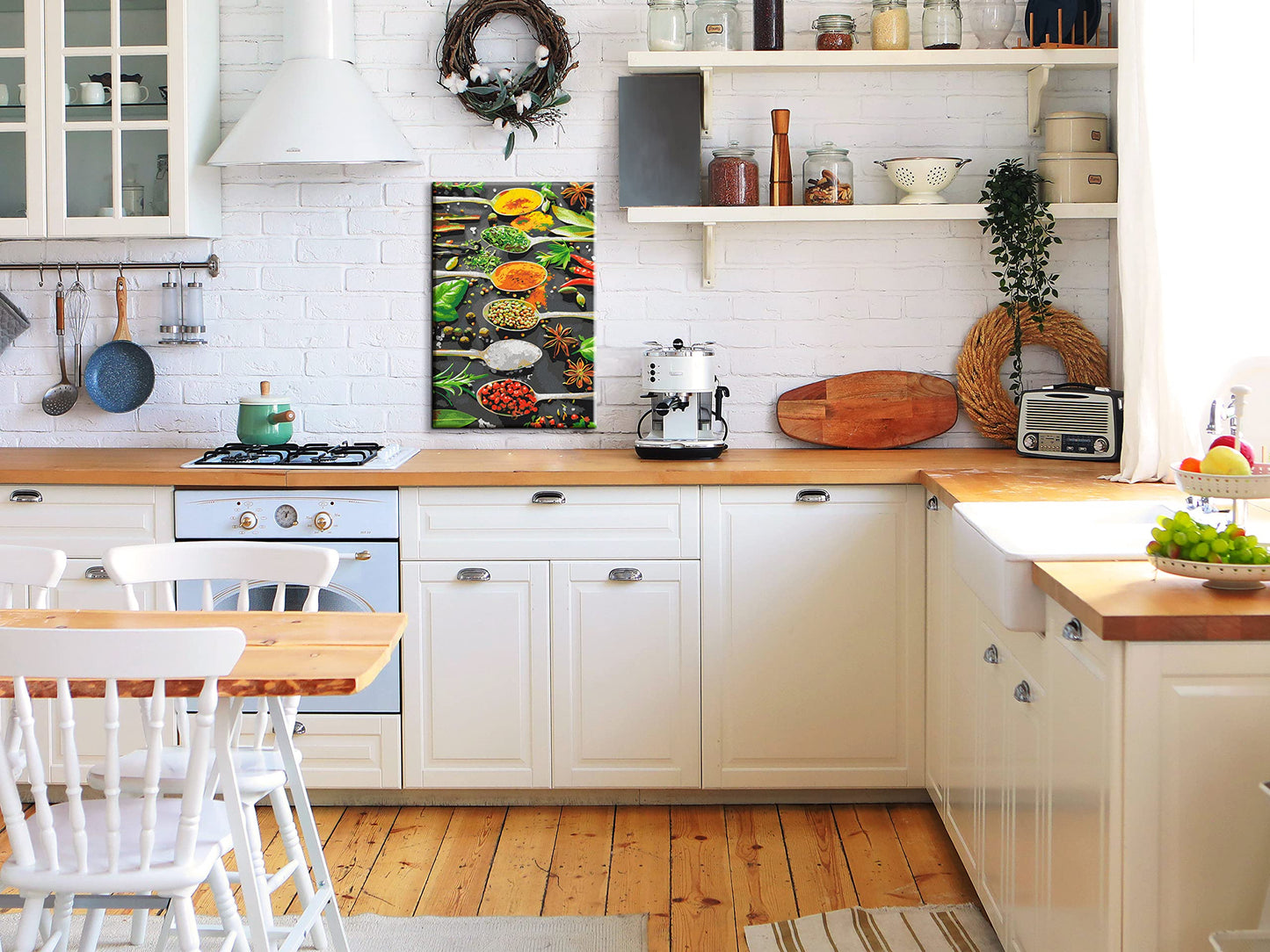 murando - Malen nach Zahlen Gewürze auf Löffeln Küche Kräuter 40x60 cm Malset mit Holzrahmen auf Leinwand für Erwachsene Kinder Gemälde Handgemalt Kit DIY Geschenk Dekoration