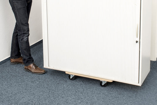 Metafranc Transportroller 590 x 290 mm - 200 kg Tragkraft - MDF-Platte - PP-Räder / Möbelroller / Transporthilfe für Umzug / Rollwagen für Möbel-Transport / Kistenroller aus Holz / 820040