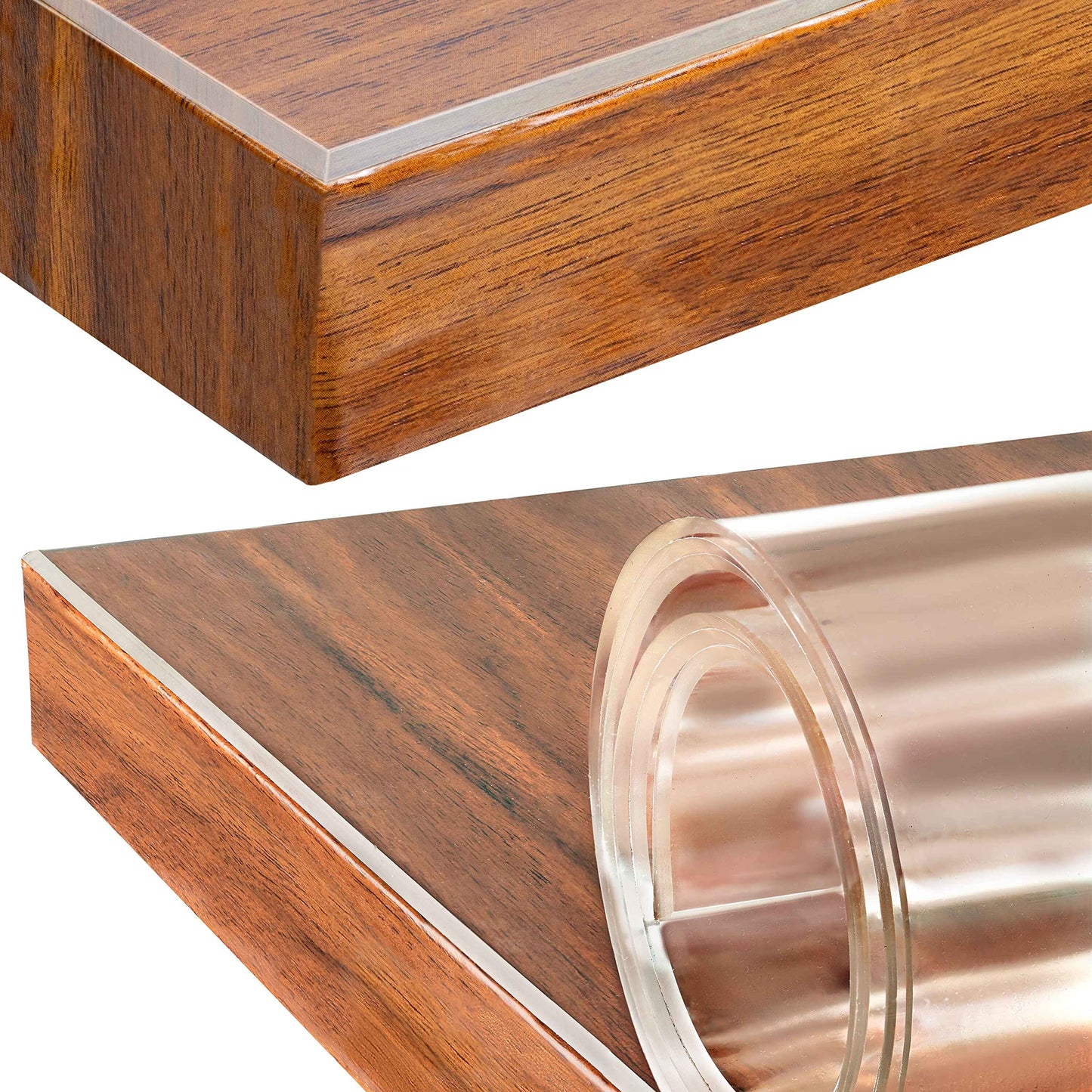 Transparente Folie 2mm abgeschrägte V Kante, glasklar und Hochglanz Schutzfolie Tischschutz Tischdecke Größe wählbar Eckig 90 x 160 cm Schutztischdecke