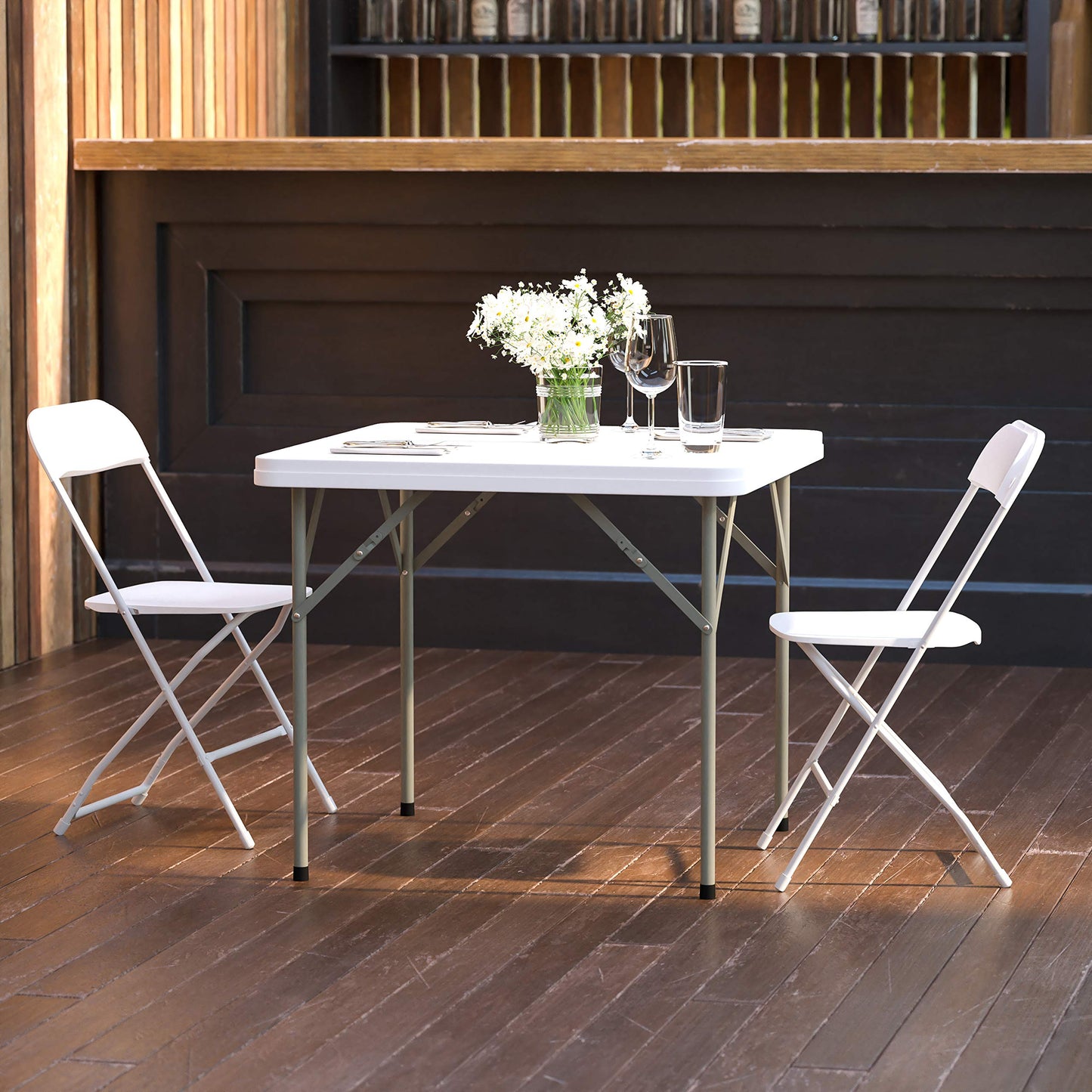 Flash Furniture Klapptisch, 87 x 87 x 75 cm, weiß