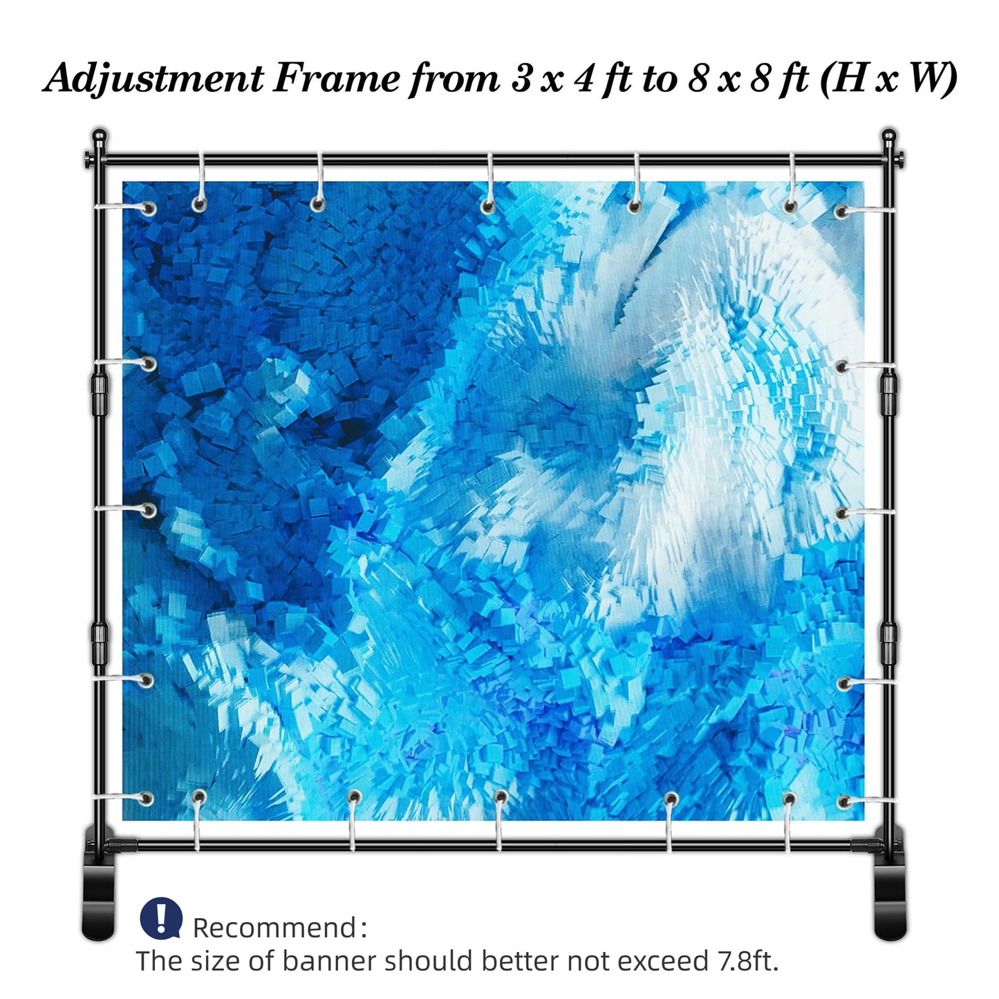 EMART Hintergrund Ständer 2,4 x 2,4 m, Verstellbarer Foto Hintergrundständer mit 2 Sandsäck, Banner Stand für Fotostudio, Porträt und Produktfotografie, Studiofotografie