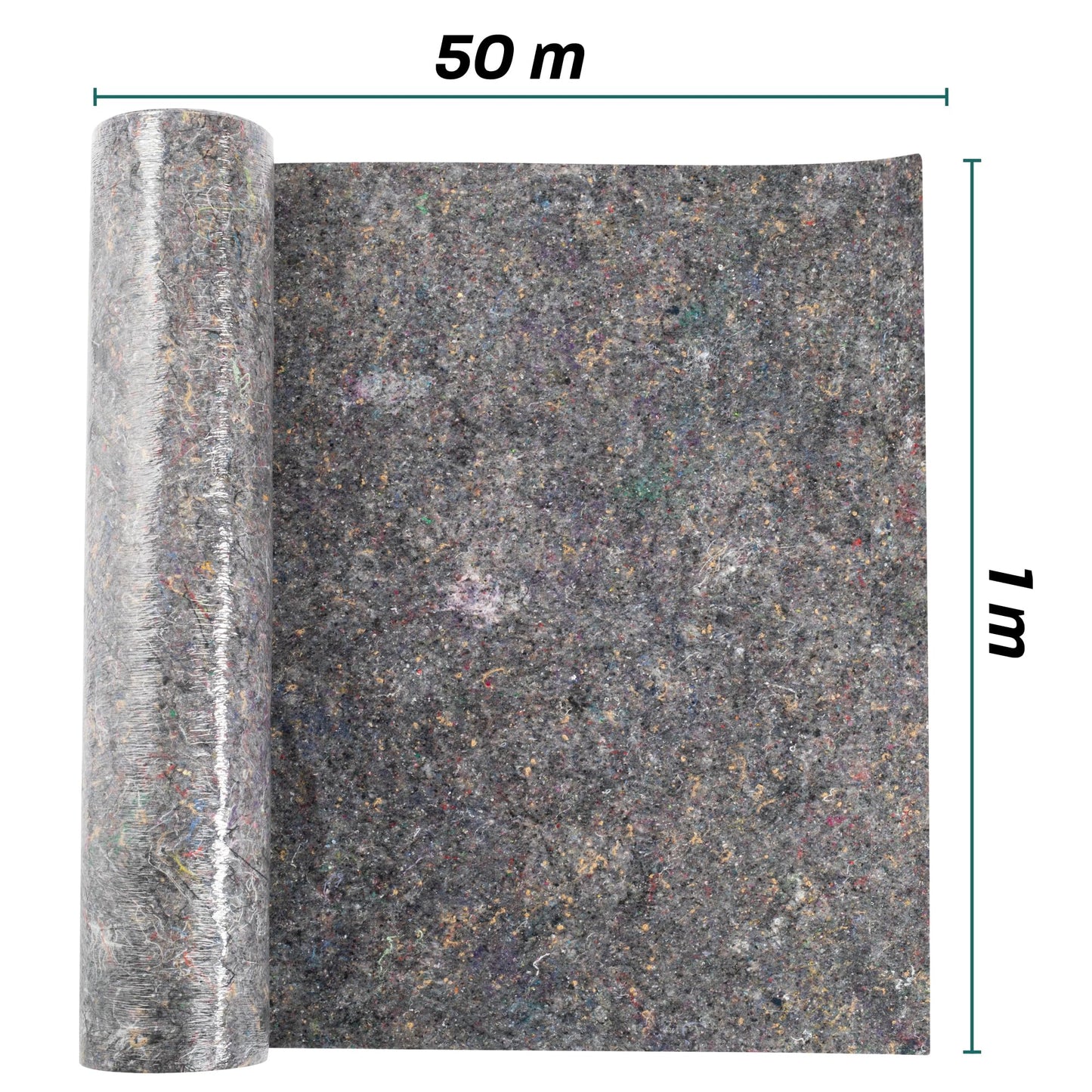 Hinrichs Malervlies 50m x 1m Rolle 180g/m² - Durchsickerungsschutz für Flüssigkeiten - Abdeckvlies - Abdeckfliesse für Boden mit Anti-Rutsch Beschichtung - Malerfliesrolle Abdeckflies als Abdeckung