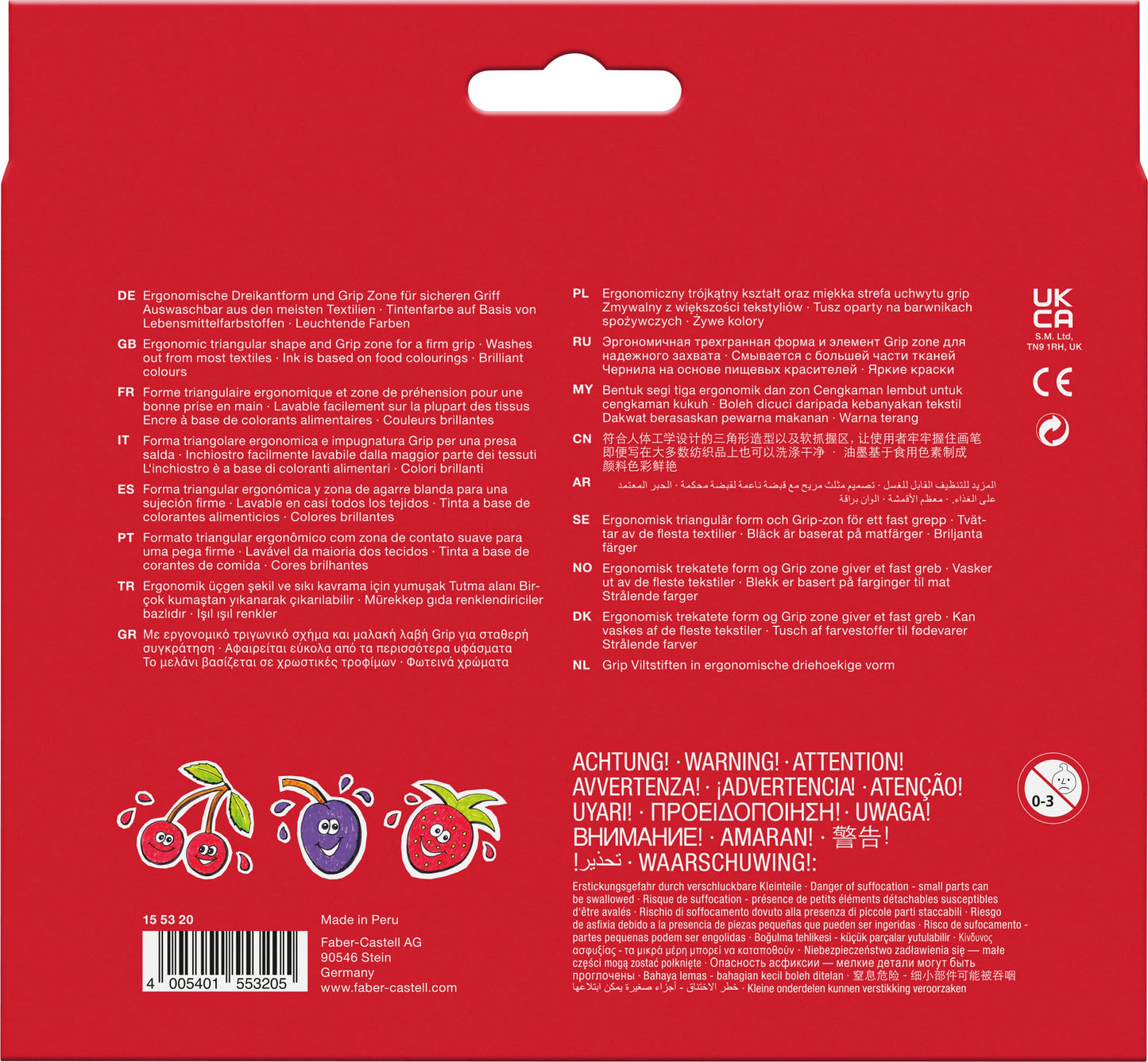 FABER-CASTELL 155320 - Fasermaler GRIP Colour Marker, 20er Etui